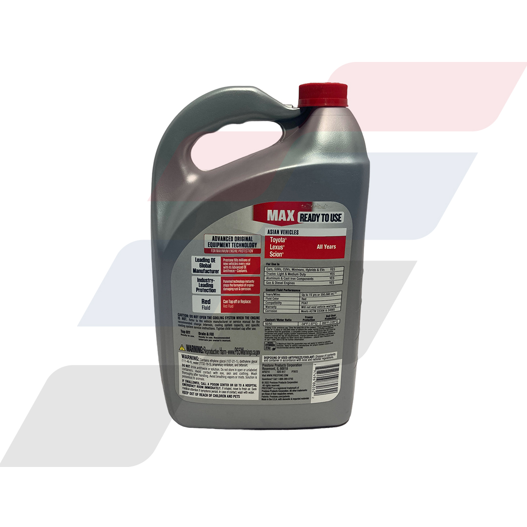 Prestone MAX Vehículos Toyota/Lexus (Rojo) Anticongelante + Refrigerante 3.78L - Imagen 3